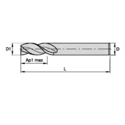 Kennametal 2mm Gomill GP Series 4CH0200MR006A Carbide TiAlN 4 Flute Square End Mill, Overall Length: 38 mm image 2