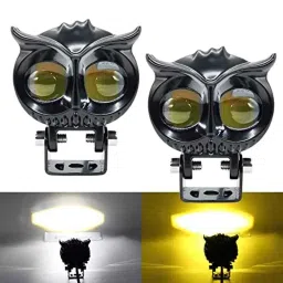 Kozdiko 2 Pcs Yellow &a; White Owl Eye Shape LED Amber Fog Light Set for Yamaha YZF R15 S-V3 image 2