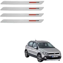 Kozdiko 4 Pcs White &a; Red Designer Car Bumper Protector Set for Volkswagen Polo Cross-picture-10