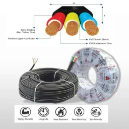 Radilite 2.5 Sqmm Three Core Copper PVC Insulated Flat Submersible Cable, RAD028, Length: 100 m-picture-38