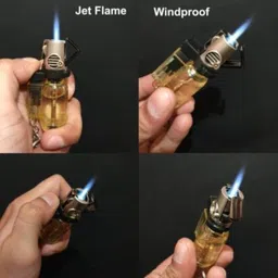 the craft store Refillable Cylindrical Shaped Windproof Jet Flame Pocket Cigarette Lighter with Fixed Fire Switch (Without Fuel - Empty Lighter) Visit Website www.myfirstdot.com Pocket Lighter image 4