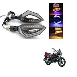 Kozdiko 4 Pcs Bike D Shaped 9 LED Front &a; Rear Side Turn Signal Indicator Light Set for Hero Glamour-picture-27