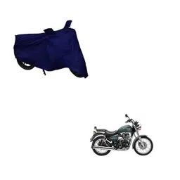 Kozdiko Polyester Matty Blue Dust &a; Waterproof Bike Body Cover with Mirror Pocket for Royal Enfield Thunder Bird 350-picture-20