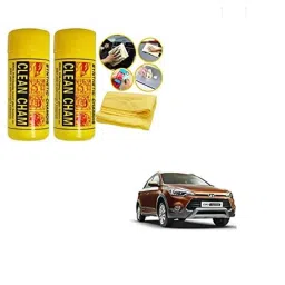 Kozdiko 2 Pcs Microfiber Yellow Dry &a; Wet Car Cleaning Cloth Set for Hyundai i20 Active-picture-45