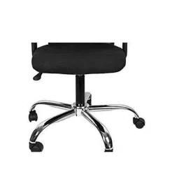 AB Designs Black Mid Back Base Metal Chrome Plated Executive Revolving Chair image 4