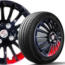 Auto Pearl 4 Pcs 12 inch Polypropylene Black &a; Red Press Type Car Wheel Cover Set with Retention Ring for Maruti Suzuki Zen image 5