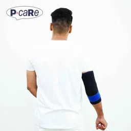 p care P+caRe Neoprene Grey &a; Black Elbow Sleeve with Strap, B2019, Size: L image 2