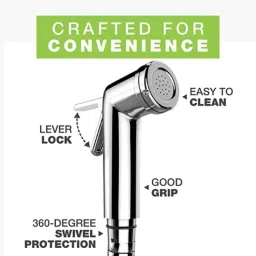 Biut Milano 15mm ABS Chrome Finish Health Faucet with Brass Inserts, 1m Hose Pipe &a; Hook, HF-5115 image 3