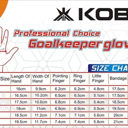 kobo Football / Soccer Goal Keeper Professional Gloves (Size-9.5) Goalkeeping Gloves image 3