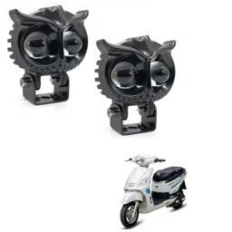 Kozdiko 2 Pcs Yellow &a; White Owl Eye Shape LED Amber Fog Light Set for Hero Electric NYX Front-picture-18