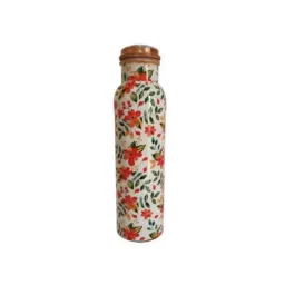 Healthchoice 1000ml Copper Orange Flower Printed Water Bottle-picture-18