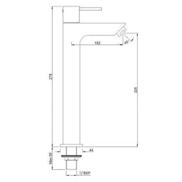Jaquar Darc Chrome Pillar Cock with Extension Body, DRC-CHR-37021 image 2