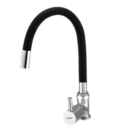 ZAP Brass Single Lever Kitchen Swan Neck with 360 Swivel Spout &a; Flexible Silicone Spout-picture-29