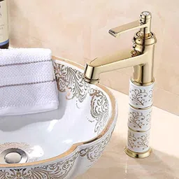 InArt WZS-85538 Brass Golden Deck Mount Single Lever Basin Mixer Tap for Bathroom, INA-360-picture-33
