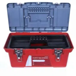 Attrico 16x6x6 inch Heavy Plastic Red &a; Light Blue Tool Box, ATB-16Y image 2