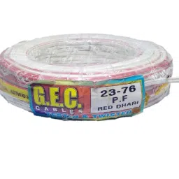 Super GEC 2 Core Copper Red &a; White Flat Auxiliary Speaker Cable, 23/76, Length: 67 m-picture-13