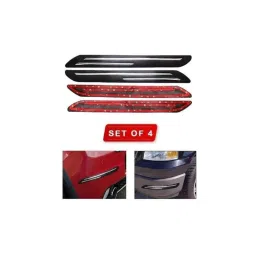 Kozdiko 4 Pcs Rubber Black Double Chrome Strips Car Bumper Protector Guard Set for Honda Old Jazz image 4