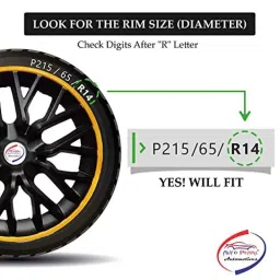 Auto Pearl 4 Pcs 14 inch ABS Black &a; Yellow Car Wheel Cover Set for Mahindra KUV 100 NXT image 5