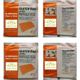 Agarwals 10x10cm Cotton Sureffin Paraffin Non-Adhesive Open-Mesh Sterile, AG-AGDGV-5D451220X (Pack of 40)-picture-25