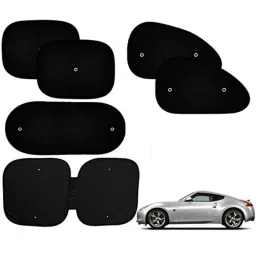 Auto Pearl 6 Pcs PVC &a; Mesh Black Window, Front &a; Rear Sun Shade Set for Nissan 370Z-picture-21