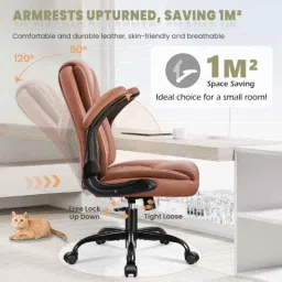 Chairtech 50x50cm 113kg High Back Leatherette Brown Executive Office Chair image 3