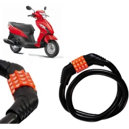 Auto Pearl Black &a; Orange 4 Digit Anti-Theft Combination Number Lock for Let&s;s-picture-12