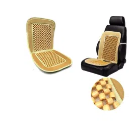 Auto Pearl PU &a; Wooden Beads Beige Rectangular Car Seat Cushion with Velvet Border for Audi A3 (Pack of 2)-picture-20