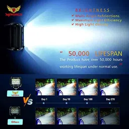 Miwings 12 Led Cube Fog Light Universal Bike Car - - 24W Led Bar Flood Led Off Road Driving Lights Led Fog Lights Bike Car SUV At Lighting Led Work Light 12 Led Set Of 2 With Switch image 2