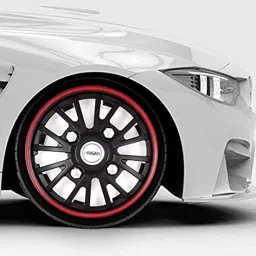 Prigan 4 Pcs 14 inch Polypropylene Black &a; Red Press Fitting Car Wheel Cover Set for Honda Amaze image 3