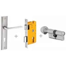 Dorset ML Series Ceto 70mm Stainless Steel Silver Chrome Finish Door Handle Lock Set with Coin &a; Knob, ML CO-picture-33