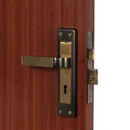 Voltizi Rose Stainless Steel Antique Brass Matt Finish 4 Latches Mortise Door Lock Handle Set with 3 Computer Keys, Spacio image 3