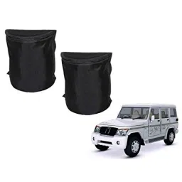 Kozdiko 2 Pcs Black Semi Cylindrical Car Dustbin Set for Mahindra Bolero XL-picture-39