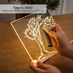 Gigawatts 15x15cm 3D Acrylic Writing LED Message Board with Adjustable Stand Pen &a; Light Rewritable image 5