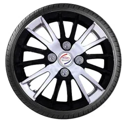 Auto Pearl 4 Pcs 13 inch ABS Black &a; Grey Car Wheel Cover Set for Hyundai i10 Type2 image 4