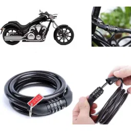 Auto Pearl PVC &a; Plastic Black Combination Cable Lock for VT 1300CX, 786-picture-10