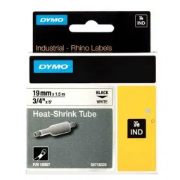 Dymo S0718330�Rhino 19mmx1.5m Black on White Heat Shrink Tubing Tape, 18057-picture-31