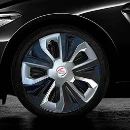 Auto Pearl 4 Pcs 12 inch ABS Black &a; Silver Car Wheel Cover Set for Maruti Suzuki Alto STD image 3