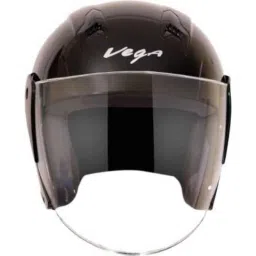 Vega Lark Black Open Face Motorbike Helmet, Size (L, 580 mm) image 2
