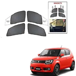 Kozdiko 4 Pcs Black Half Magnetic Car Sun Shade Set for Maruti Suzuki ignis-picture-41