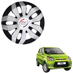 Auto Pearl 4 Pcs 12 inch ABS Silver &a; Black Press Type Hubcap Wheel Cover Set with Retention Ring for Maruti Suzuki Alto 800 2016-picture-29