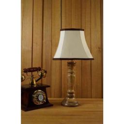 Tucasa Mango Wood Royal Brown Table Lamp with 10 inch Polycotton Off White Square Shade, WL-251-picture-24