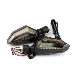 Kozdiko 4 Pcs Bike D Shaped 9 LED Front &a; Rear Side Turn Signal Indicator Light Set for Hero Splendor Pro-picture-34