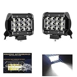 AOW 12 LED Fog Light/Work Light Bar Spot Beam Off Road Driving Lamp 36W Cree - Set of 2 Pieces (with Switch) for Suzuki Slingshot Plus-picture-42