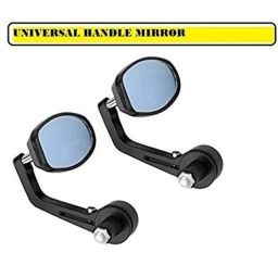 Meenu Arts Handle Bar End Side Mirror Rear View Ovel Mirror for Honda CB Trigger (Set of 2)-picture-19