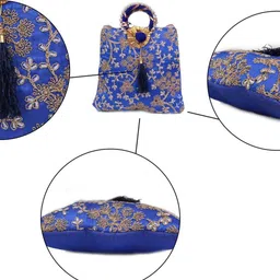 lookart Women White, Blue Potli image 5
