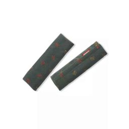 Elegant Grey &a; Red Quirky Embroidery 23.5x8x1.5cm Ultra-Soft Plush Comfy Velvet Fly Seat Belt Shoulder Pads (Pack of 2)-picture-3