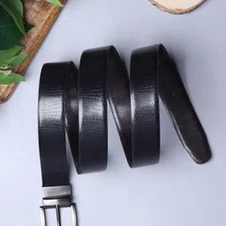 usl Men Formal Black Genuine Leather Reversible Belt image 3