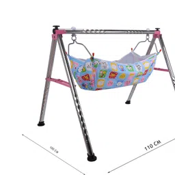new prima hub Foldable Baby Cradle Swing with Mosquito Net & Carry Bag | Lightweight Design image 2