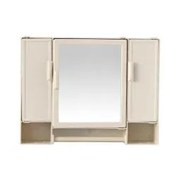Riya 18x4x14 inch Plastic Ivory Cabinet Mirror with 10 Compartments-picture-45