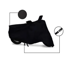 Riderscart Polyester Black Waterproof Two Wheeler Body Cover with Storage Bag for Mahindra Rodeo RZ Standard image 4